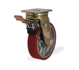 Колеса большегрузные поворотные чугунные обрезиненные