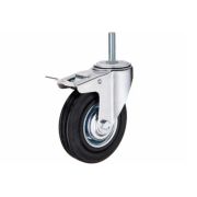 Колесо поворотное SCtB 42 100 мм резина с болтом и тормозом (F)